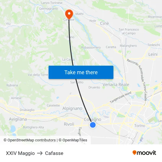XXIV May to Cafasse map