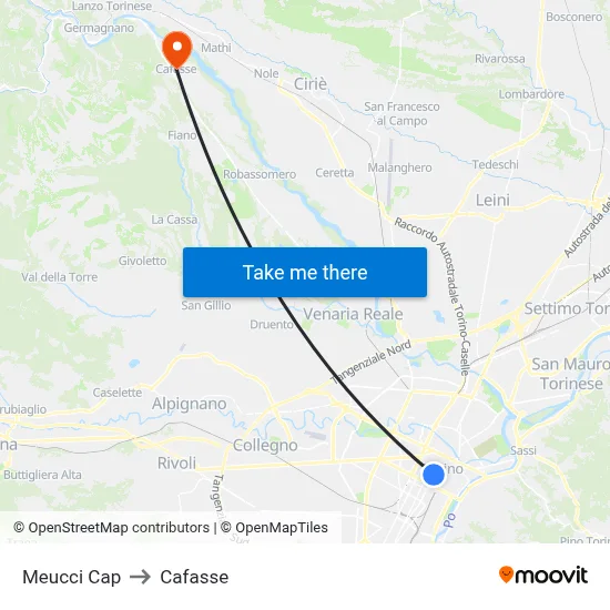 Meucci Cap to Cafasse map