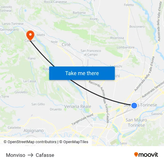 Monviso to Cafasse map