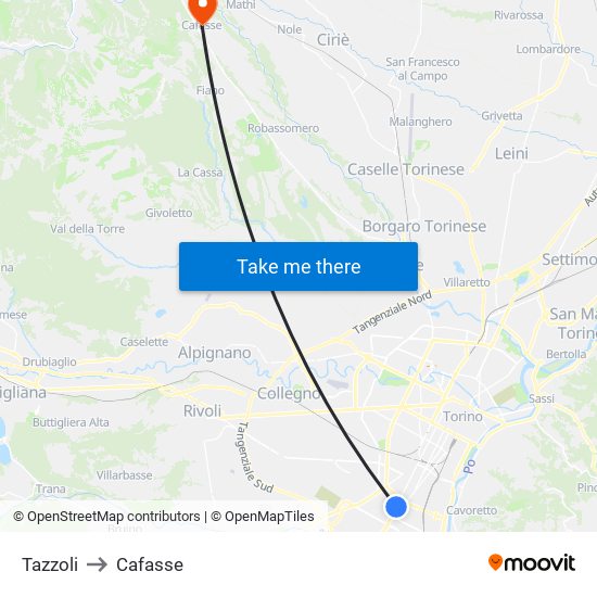 Tazzoli to Cafasse map