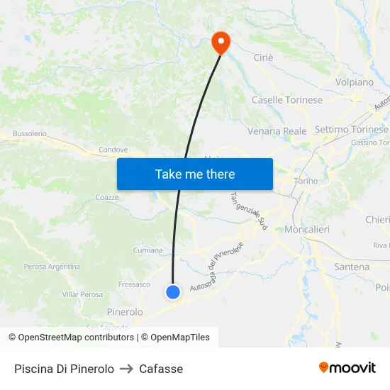 Piscina Di Pinerolo to Cafasse map