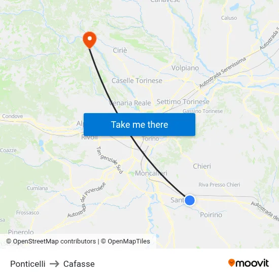 Ponticelli to Cafasse map