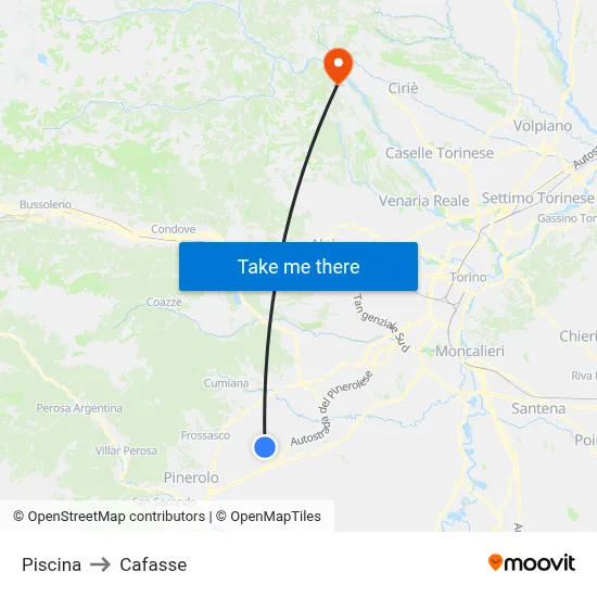 Swimming Pool to Cafasse map