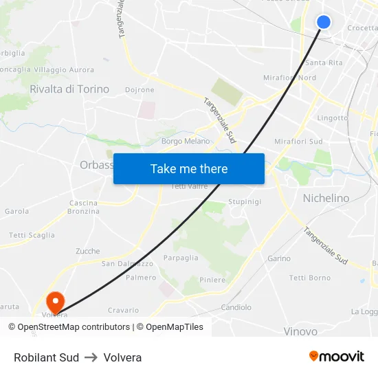Robilant Sud to Volvera map