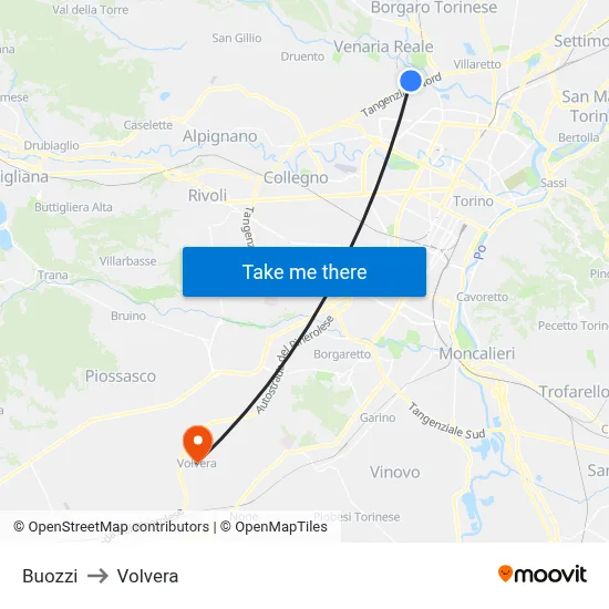 Buozzi to Volvera map