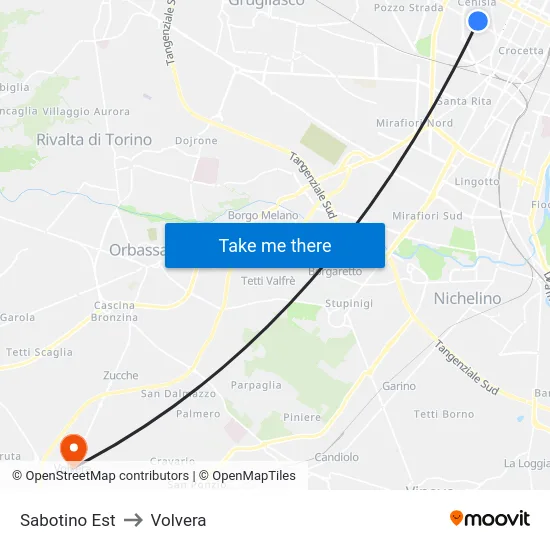 Sabotino Est to Volvera map