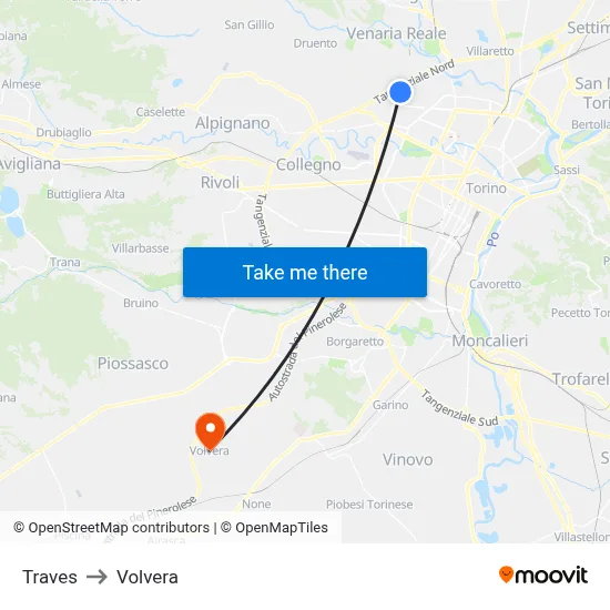 Traves to Volvera map