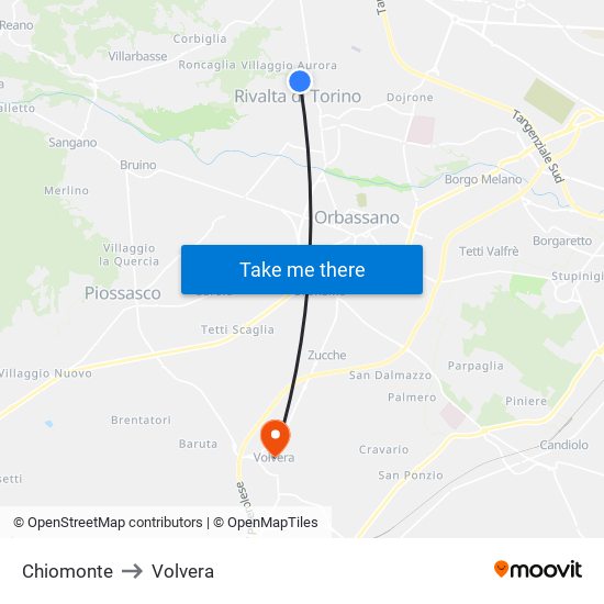 Chiomonte to Volvera map