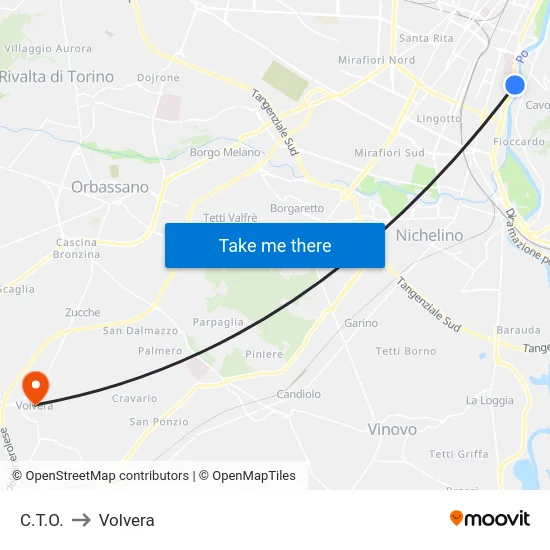 C.T.O. to Volvera map