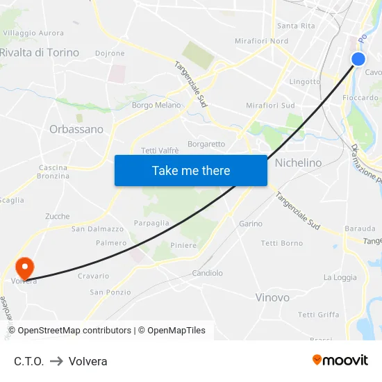 C.T.O. to Volvera map