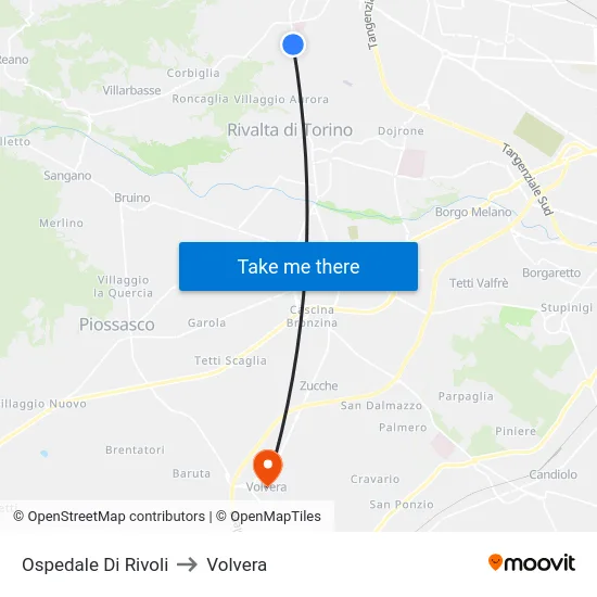 Ospedale Di Rivoli to Volvera map