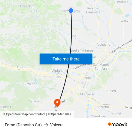 Forno (Deposito Gtt) to Volvera map