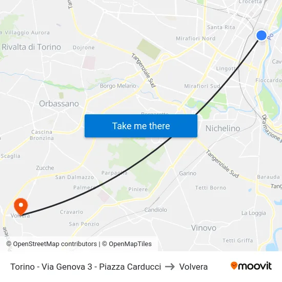 Torino - Via Genova  3 - Piazza Carducci to Volvera map
