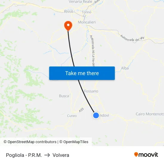 Pogliola - P.R.M. to Volvera map