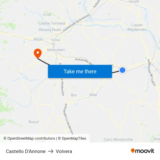 Castello D'Annone to Volvera map