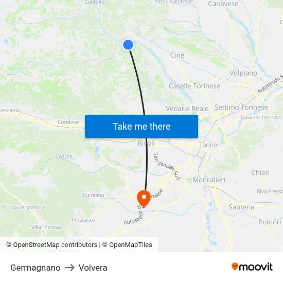 Germagnano to Volvera map