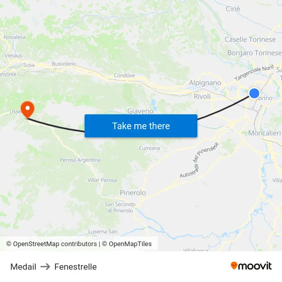 Medail to Fenestrelle map