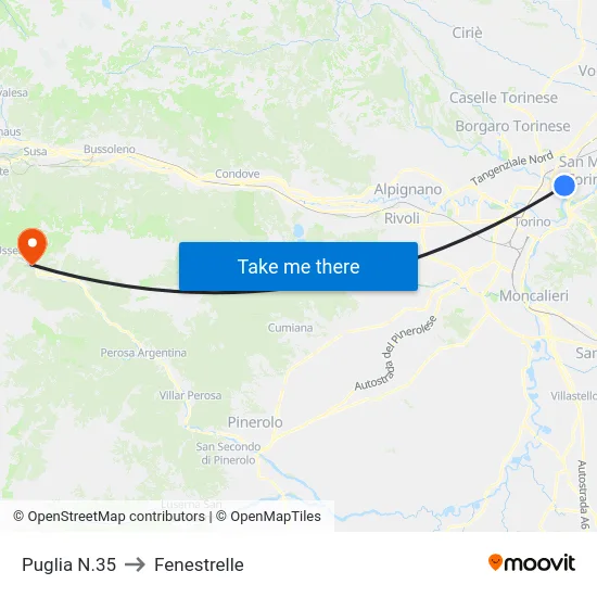 Puglia N.35 to Fenestrelle map