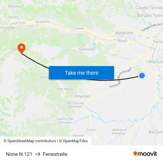 None N.121 to Fenestrelle map