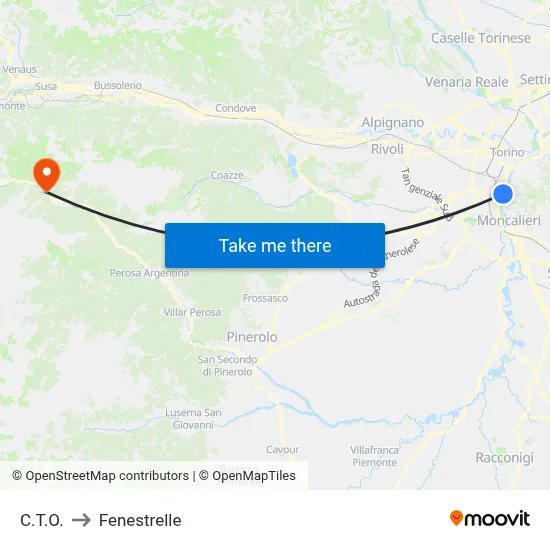 C.T.O. to Fenestrelle map