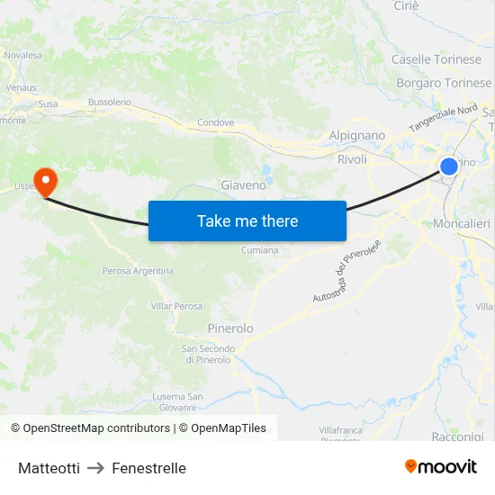 Matteotti to Fenestrelle map