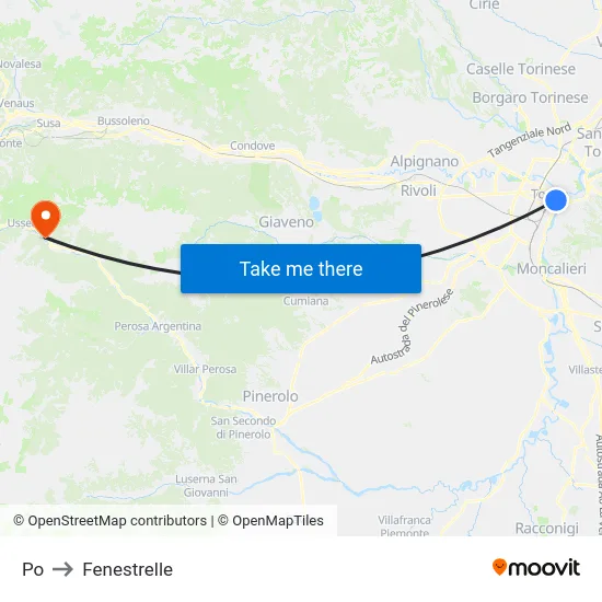 Po to Fenestrelle map