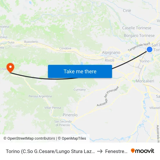 Torino (C.So G.Cesare/Lungo Stura Lazio) to Fenestrelle map