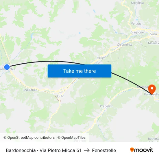 Bardonecchia - Via Pietro Micca  61 to Fenestrelle map