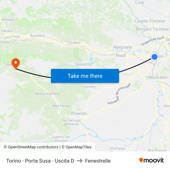 Torino - Porta Susa - Uscita D to Fenestrelle map