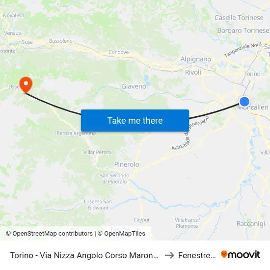 Torino - Via Nizza Angolo Corso Maroncelli to Fenestrelle map