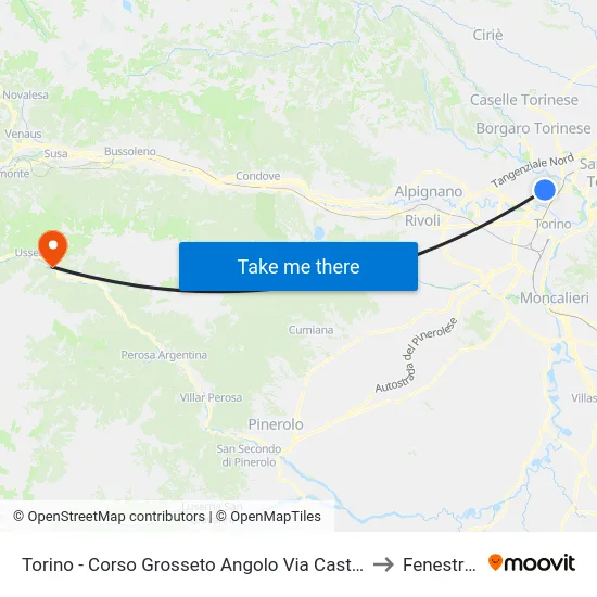 Torino - Corso Grosseto Angolo Via Casteldelfino to Fenestrelle map