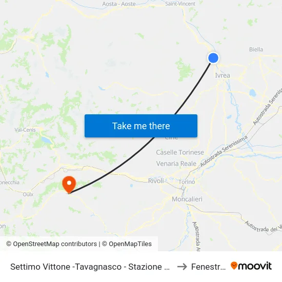 Settimo Vittone-Tavagnasco - Railway Station to Fenestrelle map