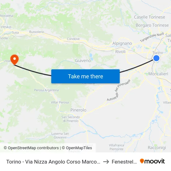 Torino - Via Nizza Angolo Corso Marconi to Fenestrelle map