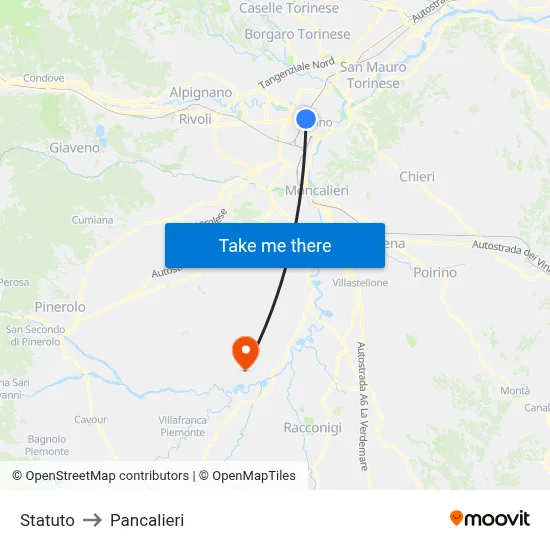 Statute to Pancalieri map