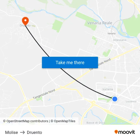 Molise to Druento map