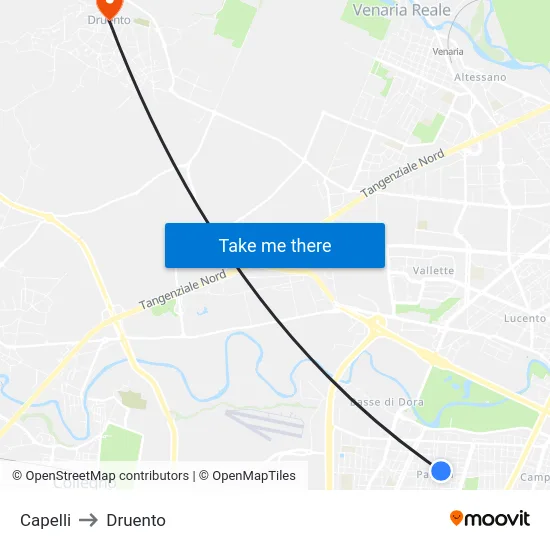 Capelli to Druento map