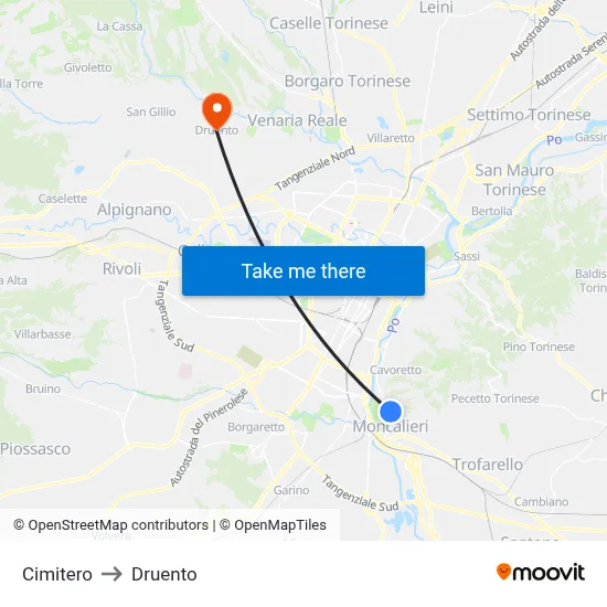 Cemetery to Druento map