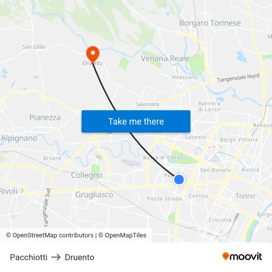 Pacchiotti to Druento map