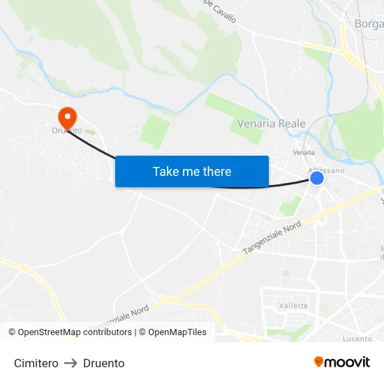 Cemetery to Druento map