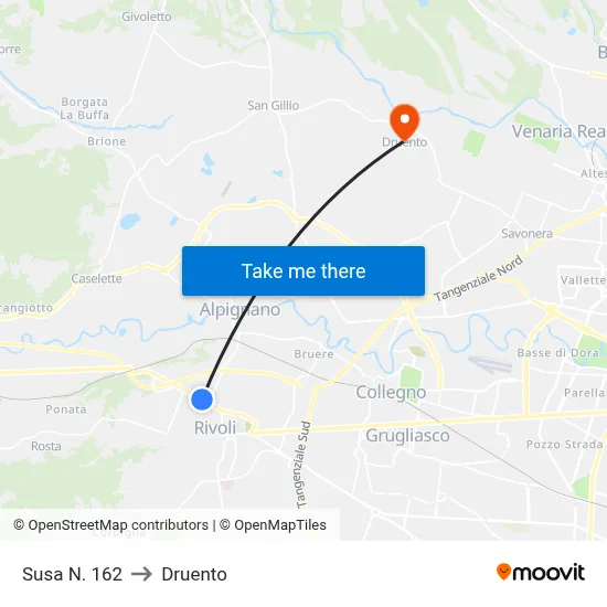 Susa #162 to Druento map