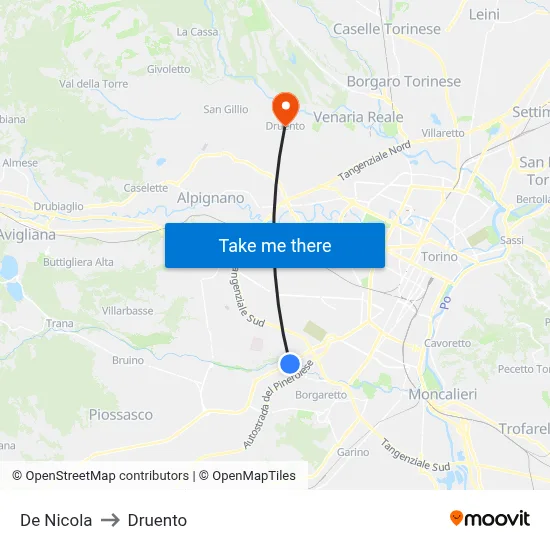 De Nicola to Druento map