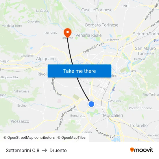 Settembrini C.8 to Druento map