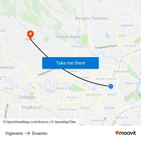 Vigevano to Druento map