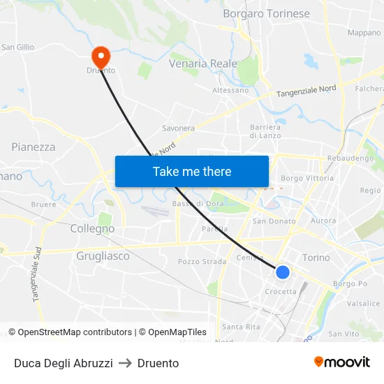 Duke of the Abruzzi to Druento map