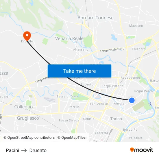 Pacini to Druento map