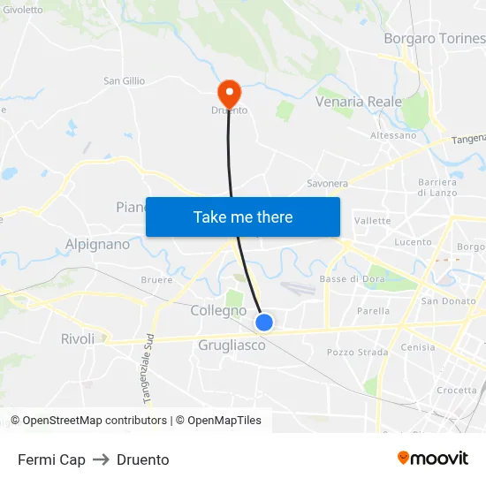 Fermi Terminal to Druento map
