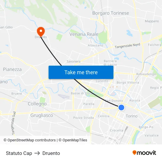 Statuto Cap to Druento map