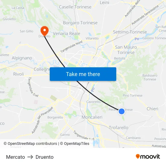 Mercato to Druento map