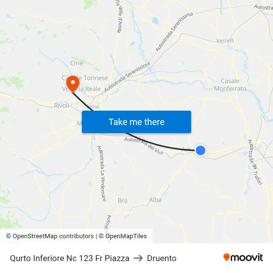 Quarto Inferiore No 123 Square to Druento map