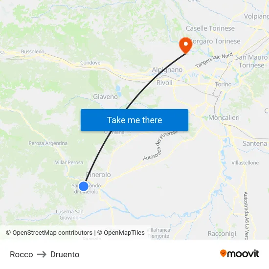 Rocco to Druento map